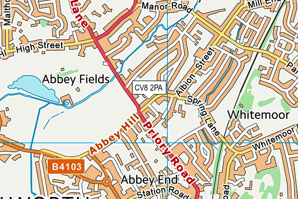 CV8 2PA map - OS VectorMap District (Ordnance Survey)