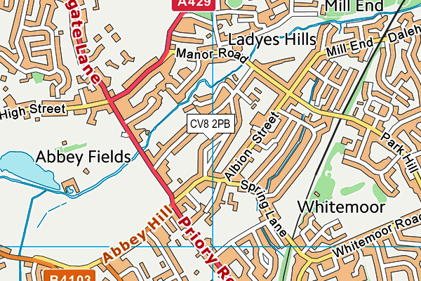 CV8 2PB map - OS VectorMap District (Ordnance Survey)