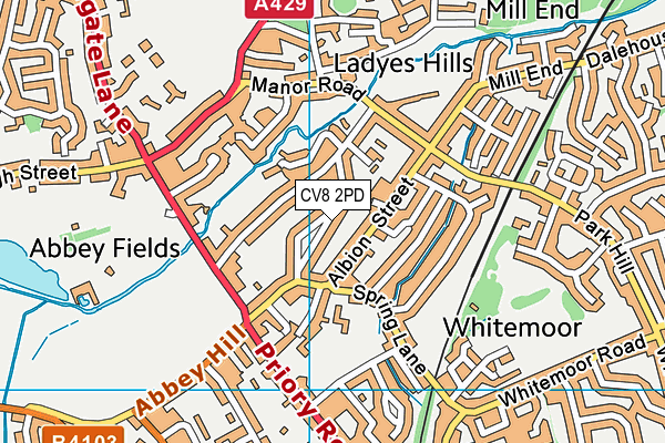 CV8 2PD map - OS VectorMap District (Ordnance Survey)