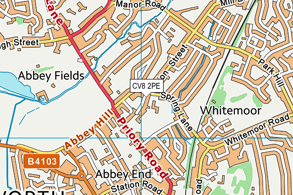 St Nicholas C Of E Primary School map (CV8 2PE) - OS VectorMap District (Ordnance Survey)