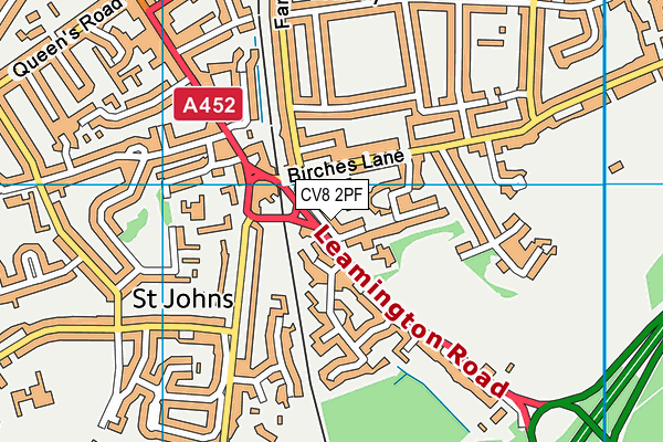 CV8 2PF map - OS VectorMap District (Ordnance Survey)