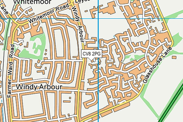 CV8 2PG map - OS VectorMap District (Ordnance Survey)