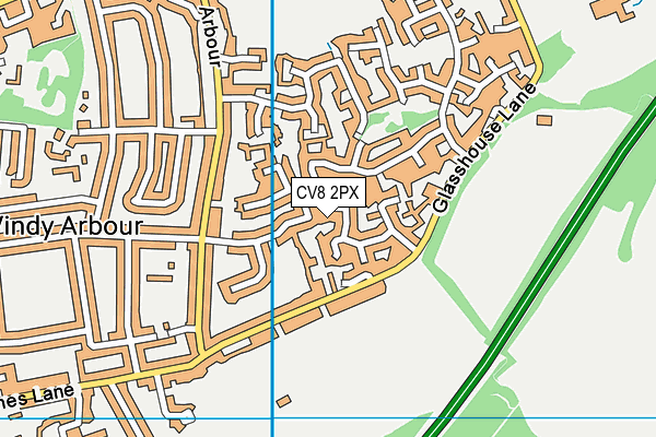 CV8 2PX map - OS VectorMap District (Ordnance Survey)