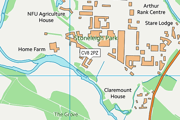 CV8 2PZ map - OS VectorMap District (Ordnance Survey)