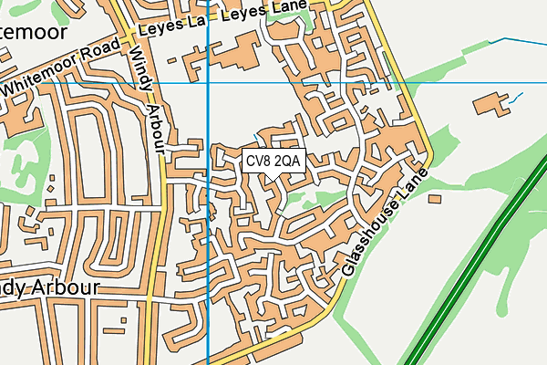 CV8 2QA map - OS VectorMap District (Ordnance Survey)