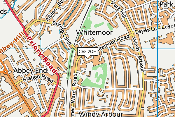 CV8 2QE map - OS VectorMap District (Ordnance Survey)