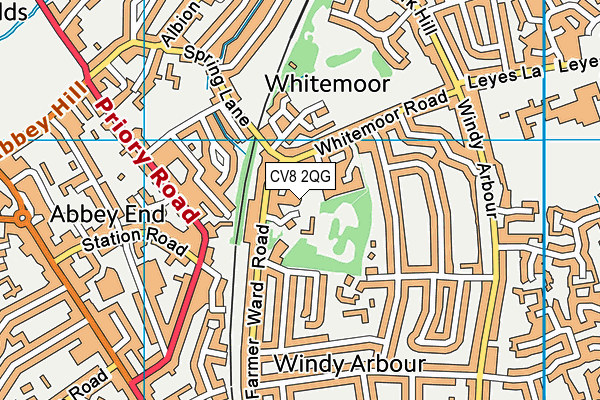 CV8 2QG map - OS VectorMap District (Ordnance Survey)