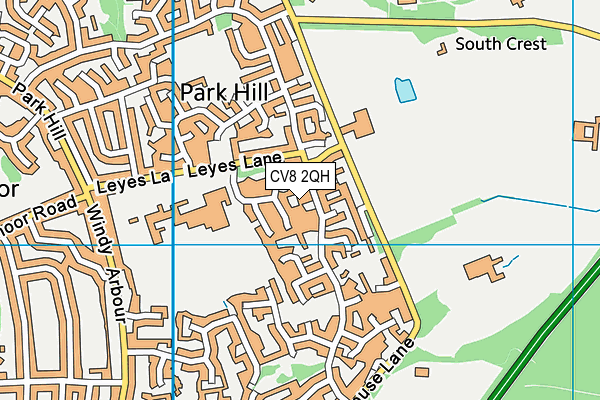 CV8 2QH map - OS VectorMap District (Ordnance Survey)