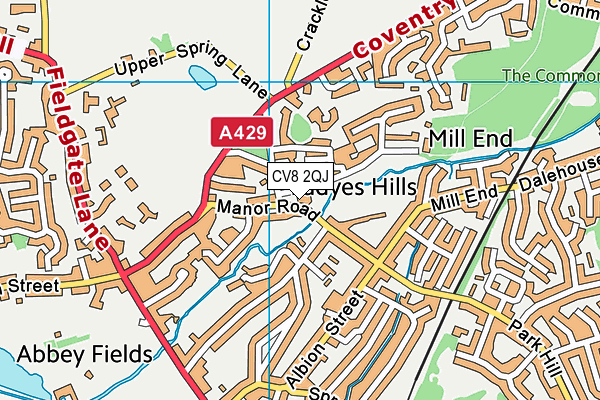 CV8 2QJ map - OS VectorMap District (Ordnance Survey)