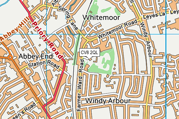 CV8 2QL map - OS VectorMap District (Ordnance Survey)