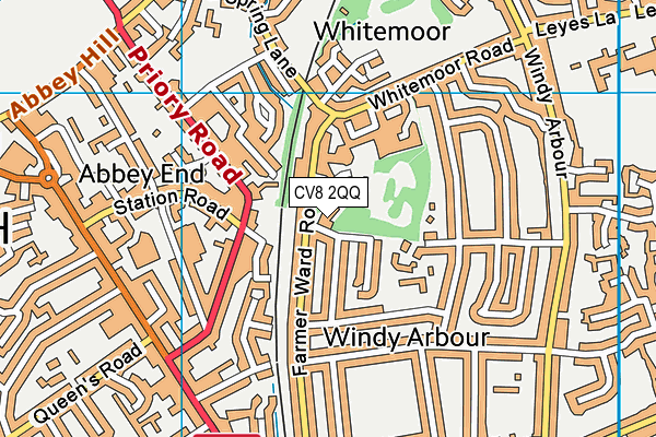 CV8 2QQ map - OS VectorMap District (Ordnance Survey)