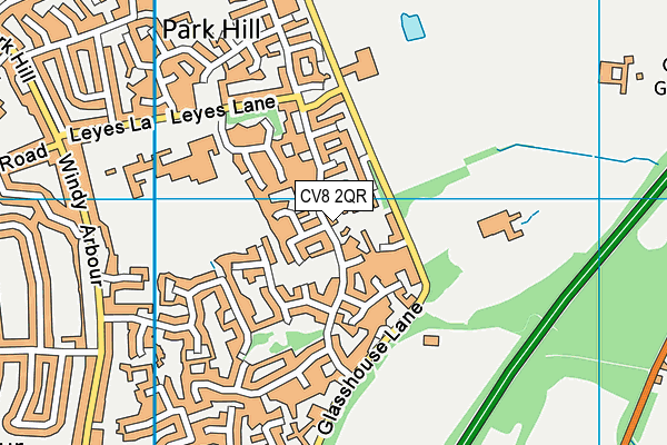 CV8 2QR map - OS VectorMap District (Ordnance Survey)