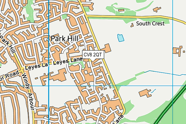 CV8 2QT map - OS VectorMap District (Ordnance Survey)