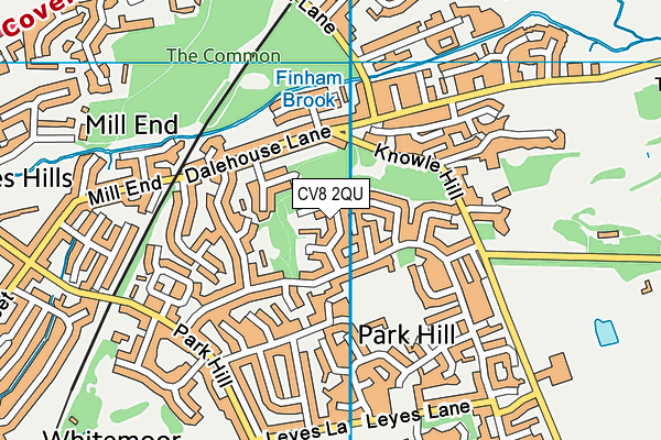 CV8 2QU map - OS VectorMap District (Ordnance Survey)