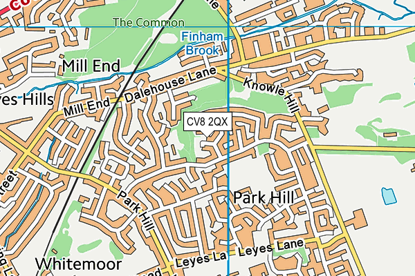 CV8 2QX map - OS VectorMap District (Ordnance Survey)