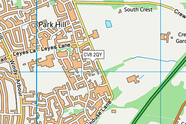 CV8 2QY map - OS VectorMap District (Ordnance Survey)