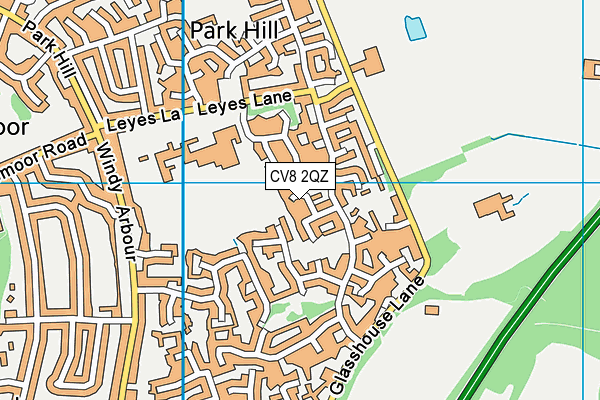 CV8 2QZ map - OS VectorMap District (Ordnance Survey)