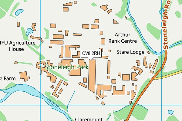 CV8 2RH map - OS VectorMap District (Ordnance Survey)