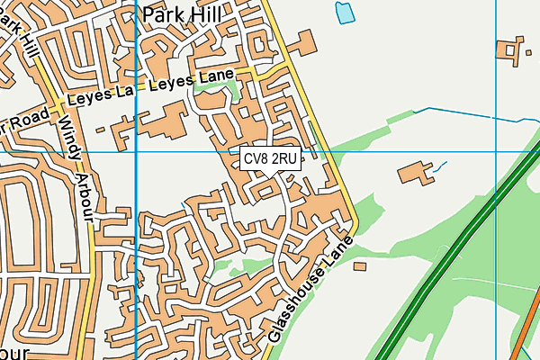 CV8 2RU map - OS VectorMap District (Ordnance Survey)