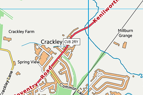 CV8 2RY map - OS VectorMap District (Ordnance Survey)