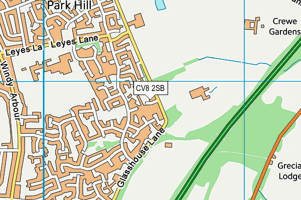 CV8 2SB map - OS VectorMap District (Ordnance Survey)