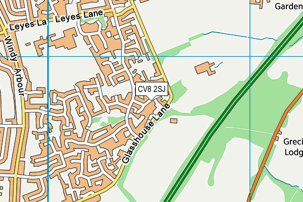 CV8 2SJ map - OS VectorMap District (Ordnance Survey)