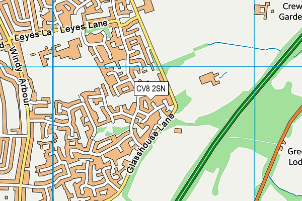 CV8 2SN map - OS VectorMap District (Ordnance Survey)