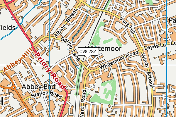 CV8 2SZ map - OS VectorMap District (Ordnance Survey)