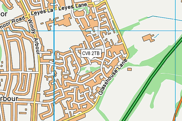 CV8 2TB map - OS VectorMap District (Ordnance Survey)