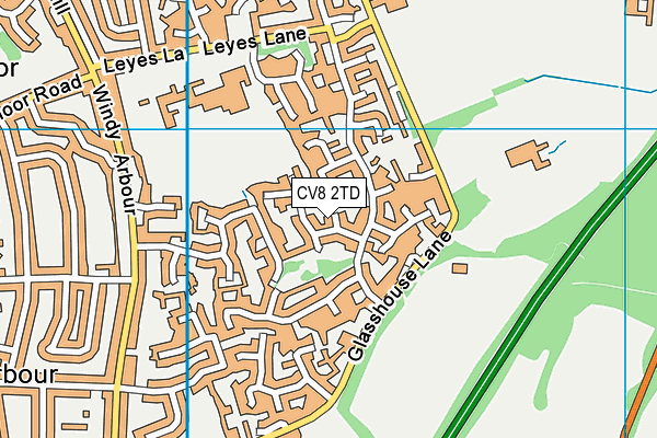 CV8 2TD map - OS VectorMap District (Ordnance Survey)