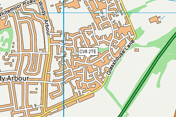 CV8 2TE map - OS VectorMap District (Ordnance Survey)