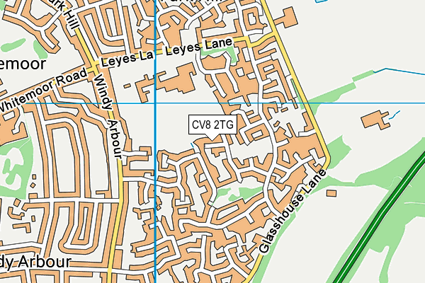 CV8 2TG map - OS VectorMap District (Ordnance Survey)