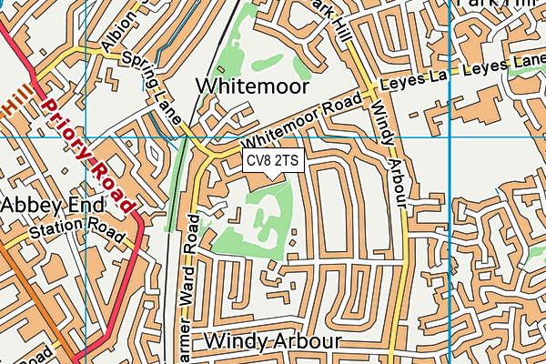 CV8 2TS map - OS VectorMap District (Ordnance Survey)