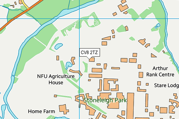 CV8 2TZ map - OS VectorMap District (Ordnance Survey)