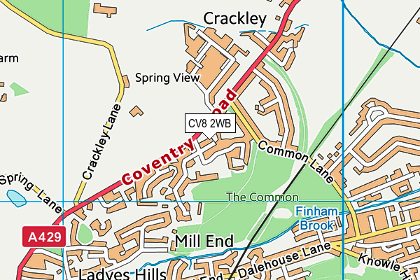 CV8 2WB map - OS VectorMap District (Ordnance Survey)