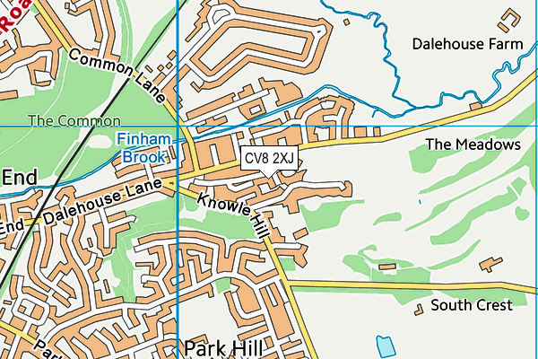 CV8 2XJ map - OS VectorMap District (Ordnance Survey)