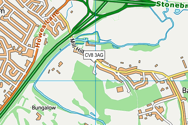 CV8 3AG map - OS VectorMap District (Ordnance Survey)