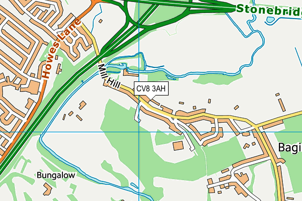 CV8 3AH map - OS VectorMap District (Ordnance Survey)