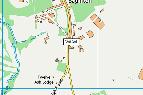 CV8 3AU map - OS VectorMap District (Ordnance Survey)