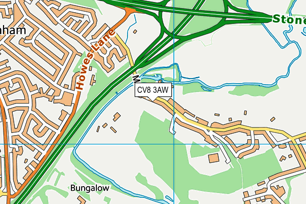 CV8 3AW map - OS VectorMap District (Ordnance Survey)