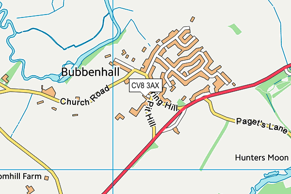 CV8 3AX map - OS VectorMap District (Ordnance Survey)