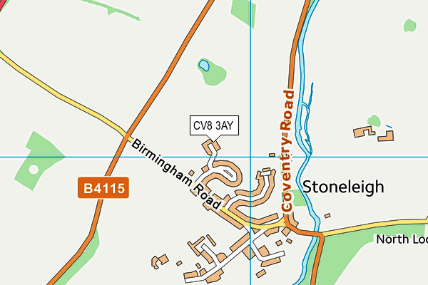 CV8 3AY map - OS VectorMap District (Ordnance Survey)