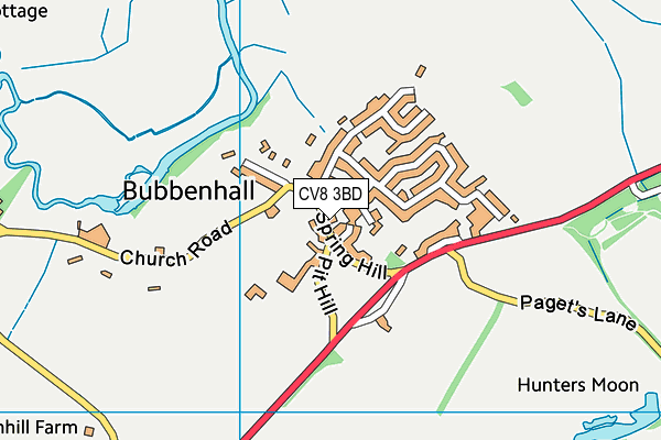 CV8 3BD map - OS VectorMap District (Ordnance Survey)