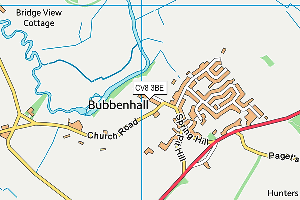 CV8 3BE map - OS VectorMap District (Ordnance Survey)