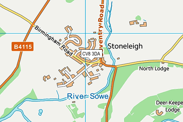 CV8 3DA map - OS VectorMap District (Ordnance Survey)