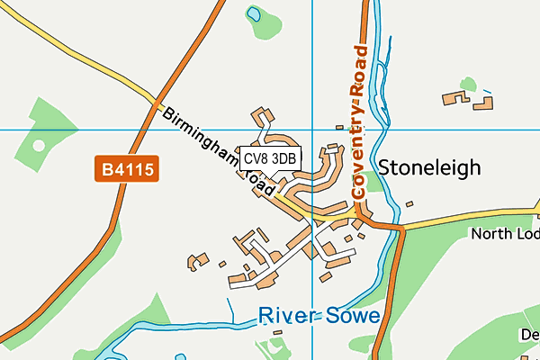 CV8 3DB map - OS VectorMap District (Ordnance Survey)