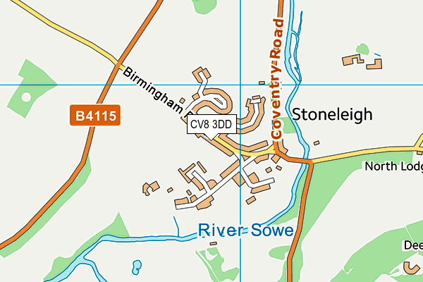 CV8 3DD map - OS VectorMap District (Ordnance Survey)