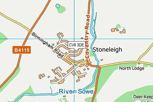 CV8 3DE map - OS VectorMap District (Ordnance Survey)