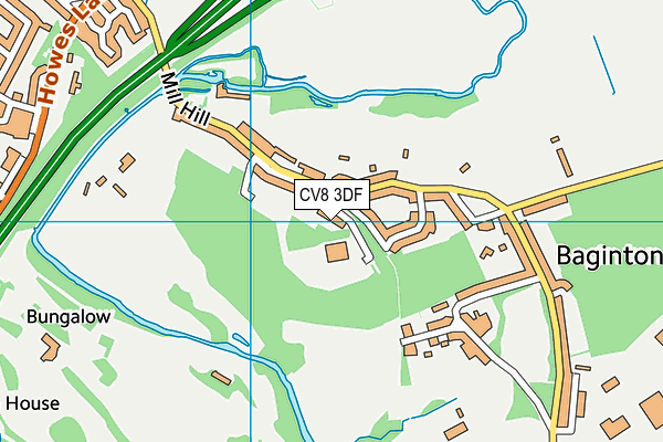 CV8 3DF map - OS VectorMap District (Ordnance Survey)