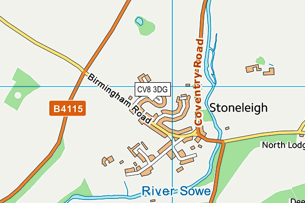 Stoneleigh Village Hall map (CV8 3DG) - OS VectorMap District (Ordnance Survey)